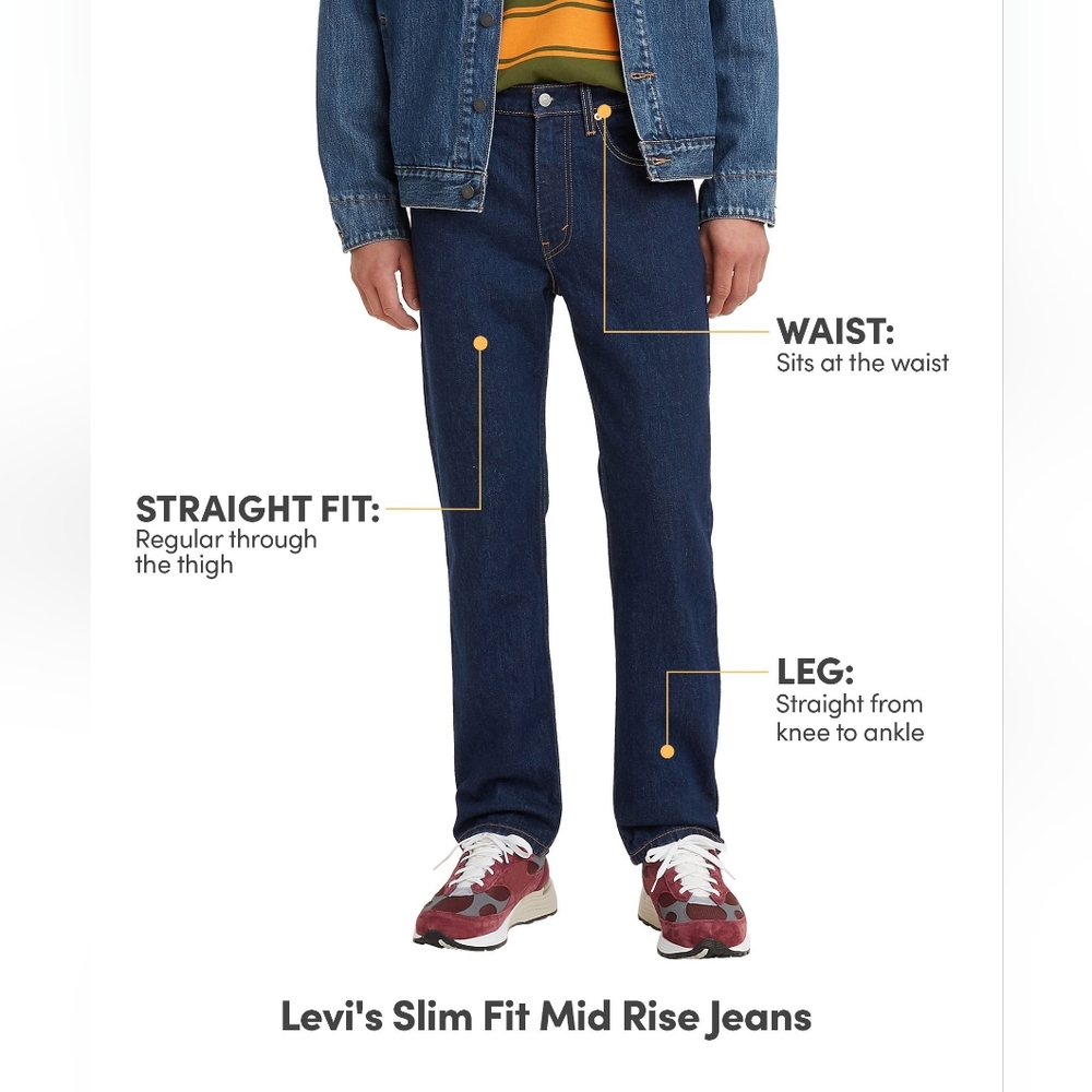 Levi's Men's Straight Fit Jeans - Dark Blue